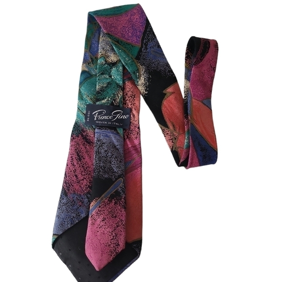 Prince Gino Woven in Italy Abstract Print Southwestern Inspired Tie - Picture 3 of 4